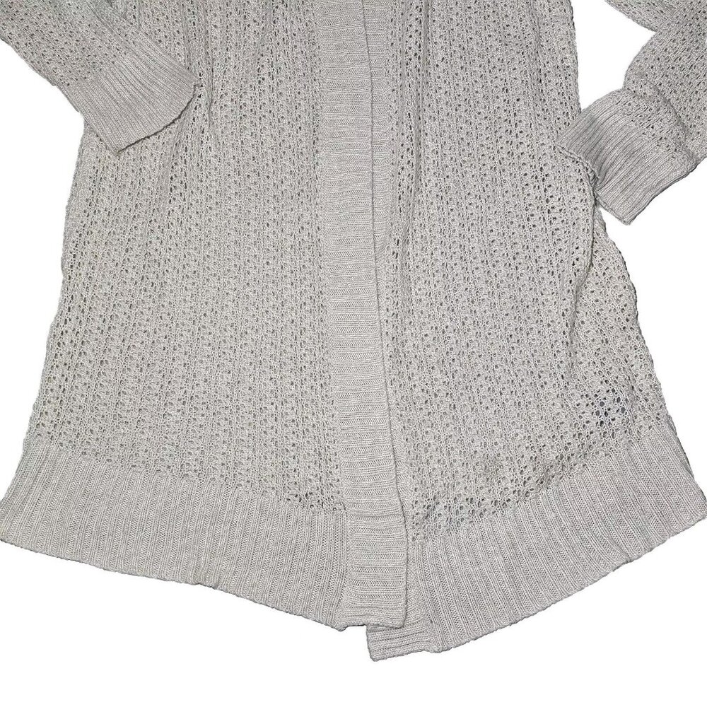 VTG Retrology Womens Open Front Knit Cardigan Sweater Top LG Beige Cream Acrylic - Picture 4 of 10